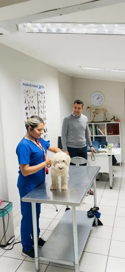 Box clínico de consulta veterinaria equipado para atender caninos, felinos y mascotas exóticas en Puerto Montt